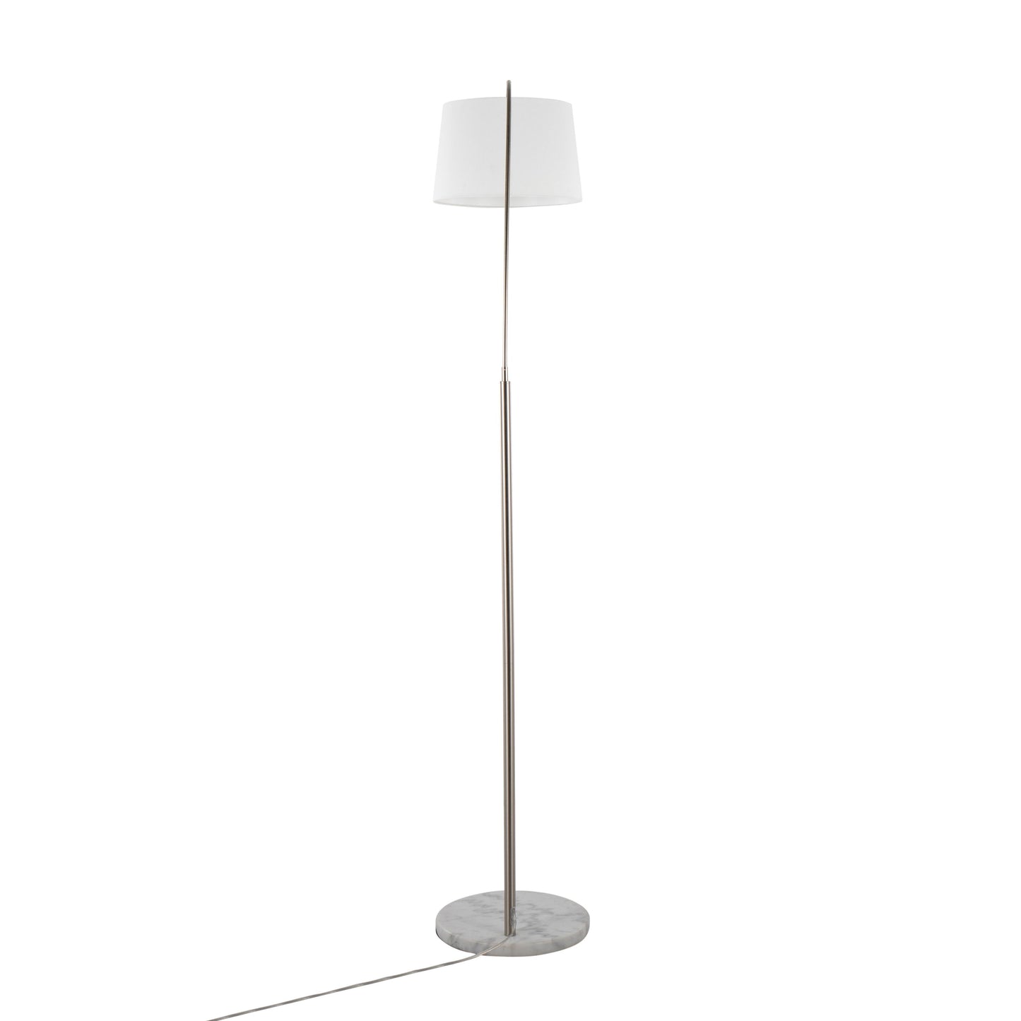 March - Contemporary Floor Lamp - Nickel / White