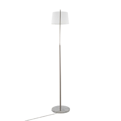 March - Contemporary Floor Lamp - Nickel / White