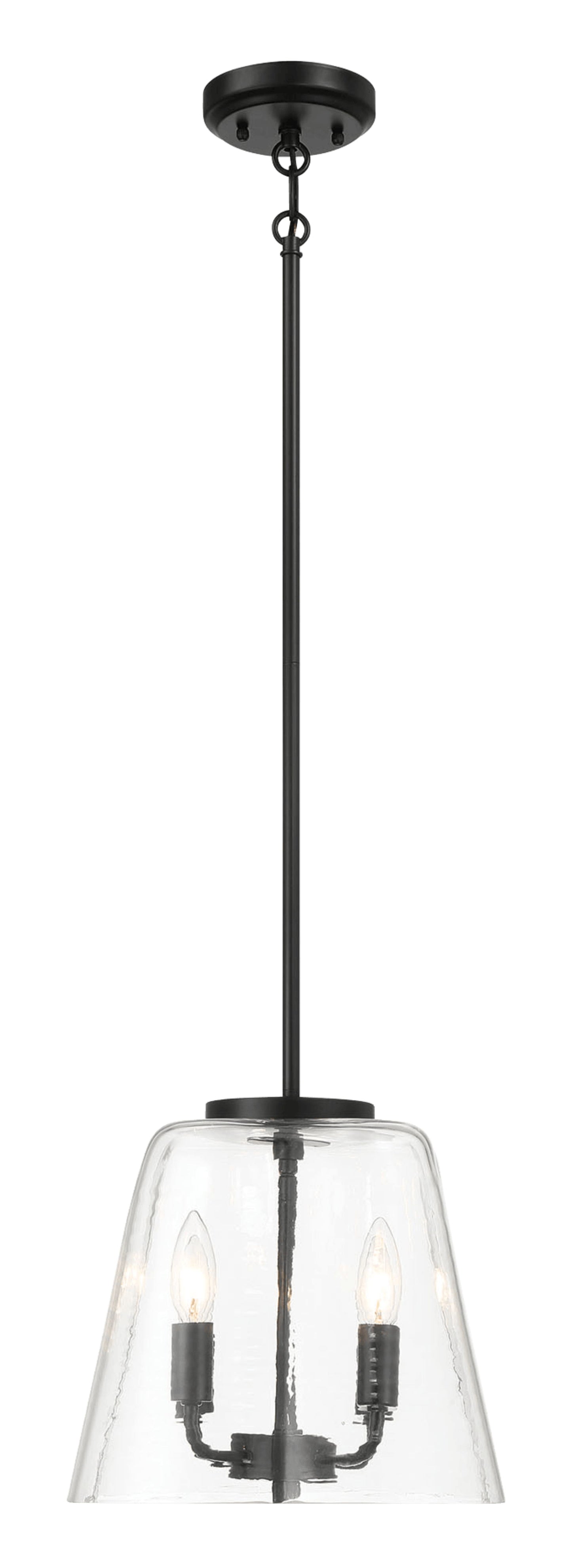 Soiree - 4 Candle Lights Pendant - Black / Clear