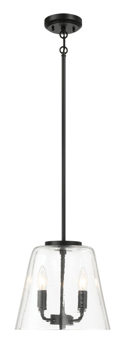 Soiree - 4 Candle Lights Pendant - Black / Clear