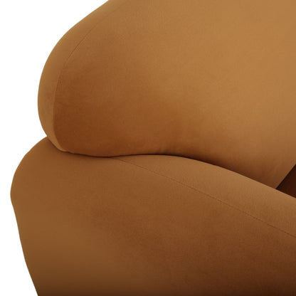 Sway - Upholstered Loveseat With Wood Legs And Round Arms - Yellow