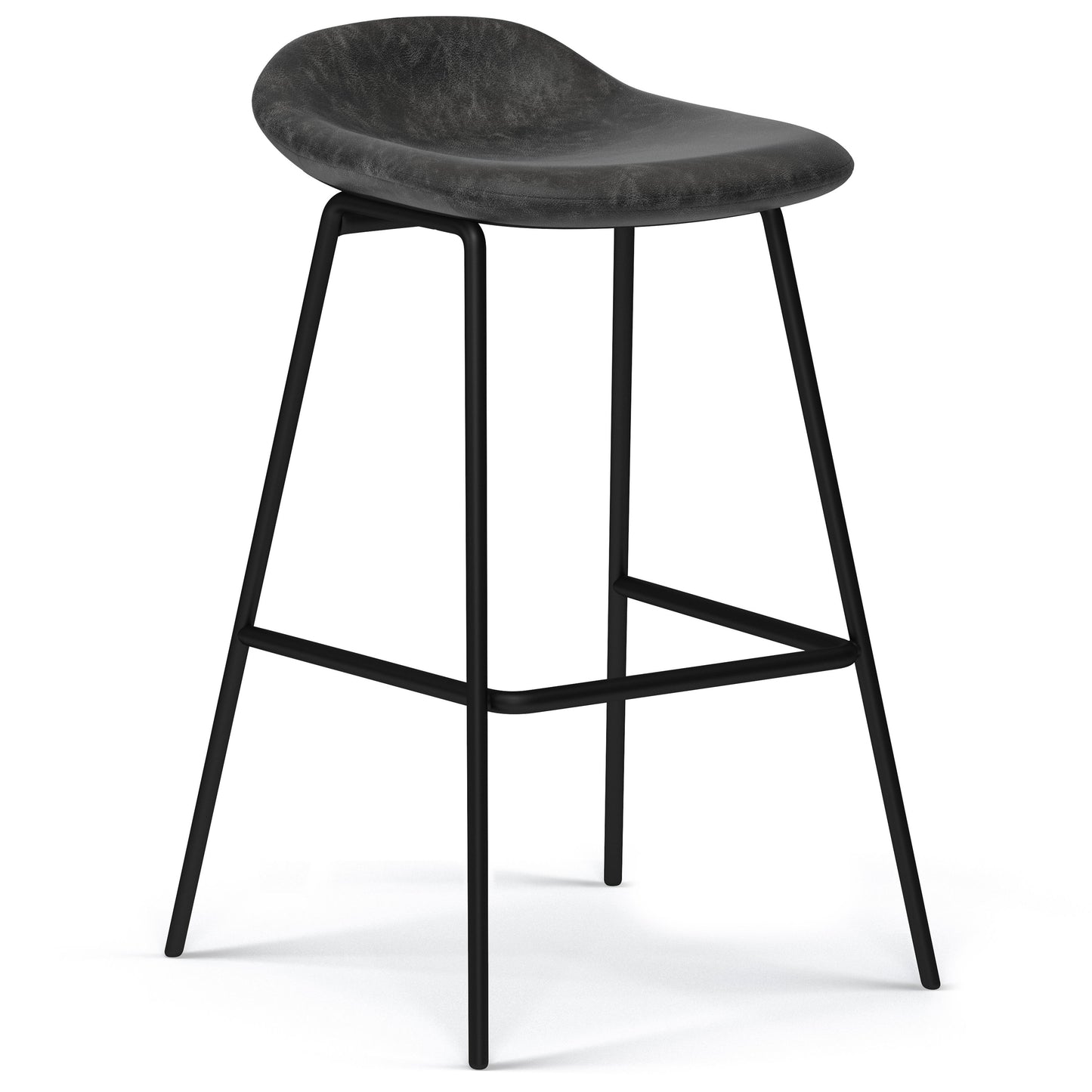 Dafney - Bar Stool (Set of 2) - Distressed Charcoal Gray