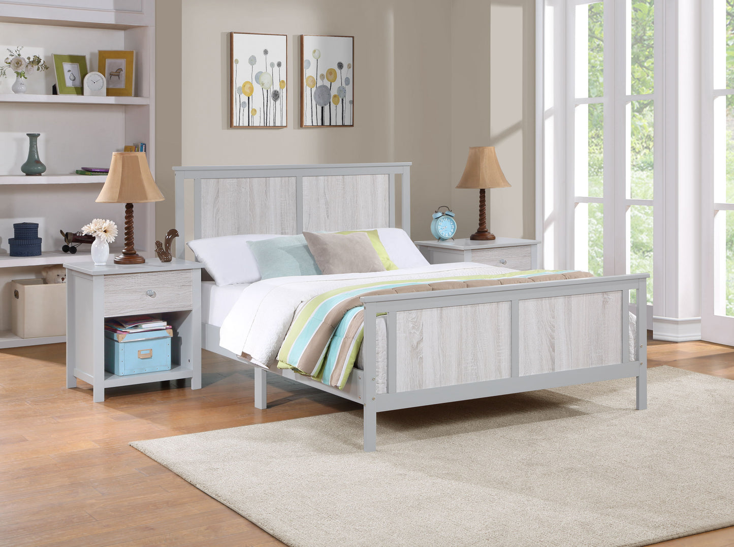 Connelly - Reversible Panel Full Bed - Gray, Rockport Gray