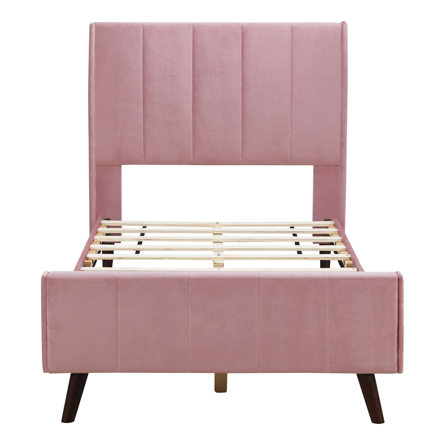 Twin Size Upholstered Platform Bed - Pink