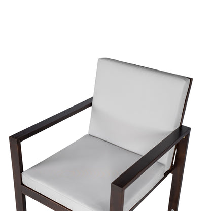 Patio Dining Set Outdoor Dining Table And Chair Set With And Removable Cushions For Patio, Backyard, Garden - Dark Brown