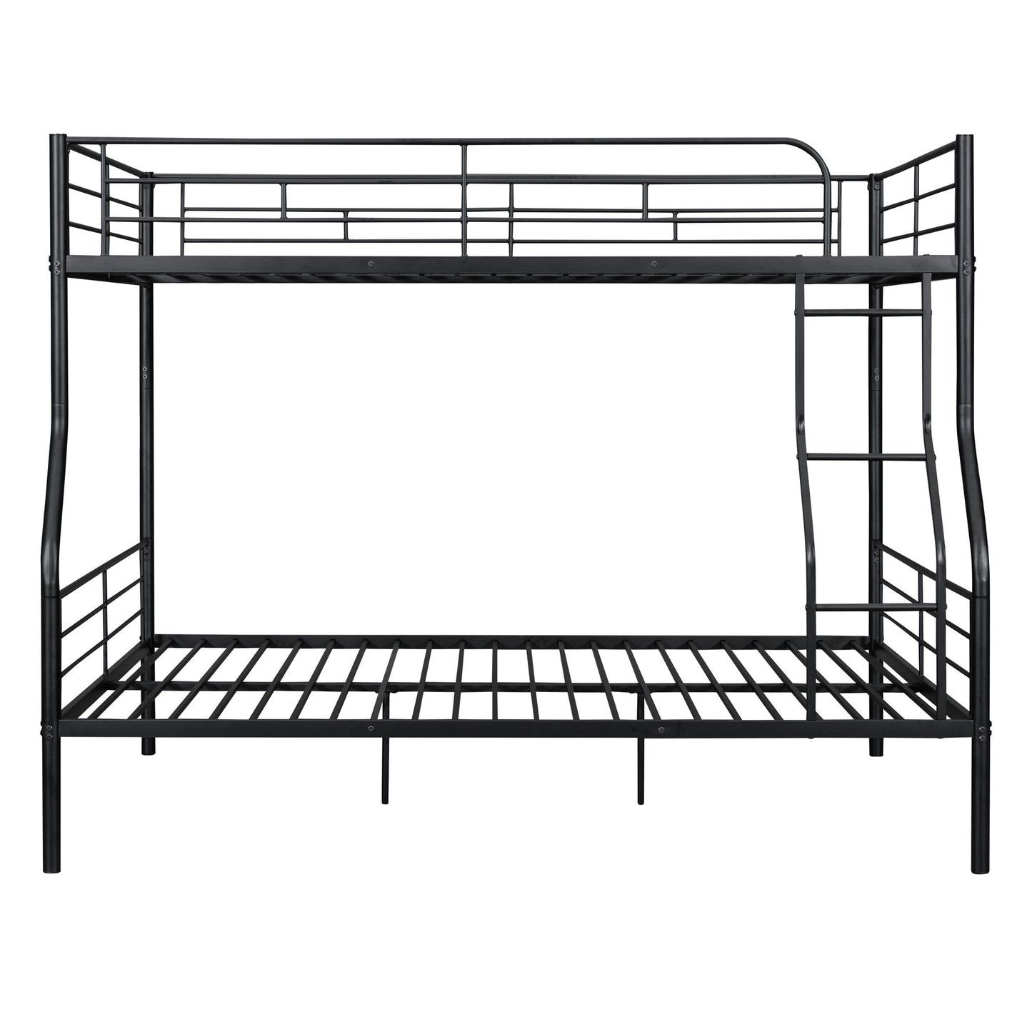 Full Long Over Queen Metal Bunk Bed - Black
