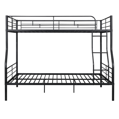 Full Long Over Queen Metal Bunk Bed - Black