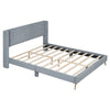 Queen Size Platform Contemporary Bed With Legs - Gray