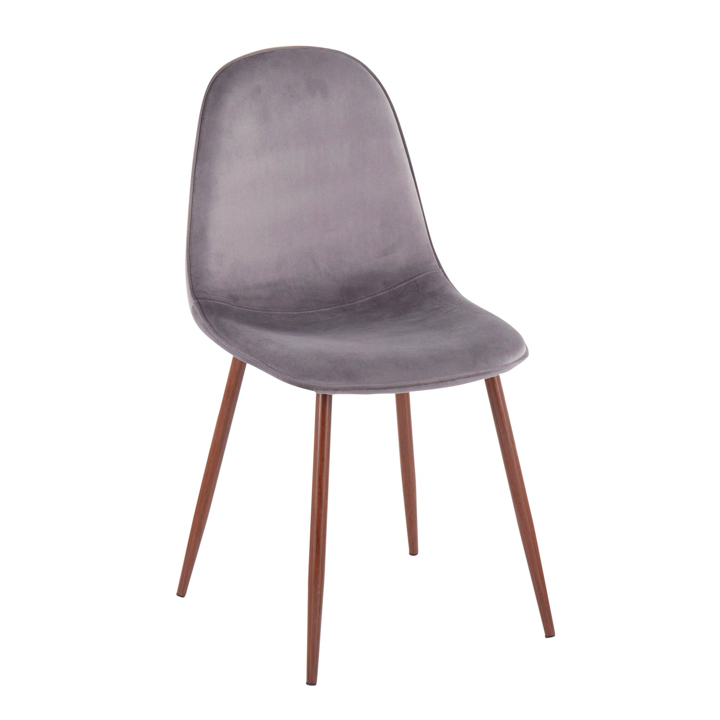 Pebble - Contemporary Chair (Set of 2) - Walnut / Gray