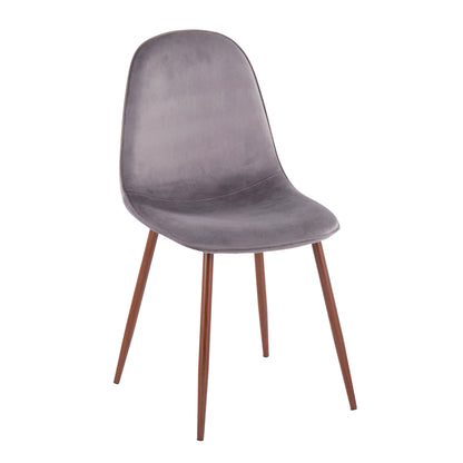 Pebble - Contemporary Chair (Set of 2) - Walnut / Gray