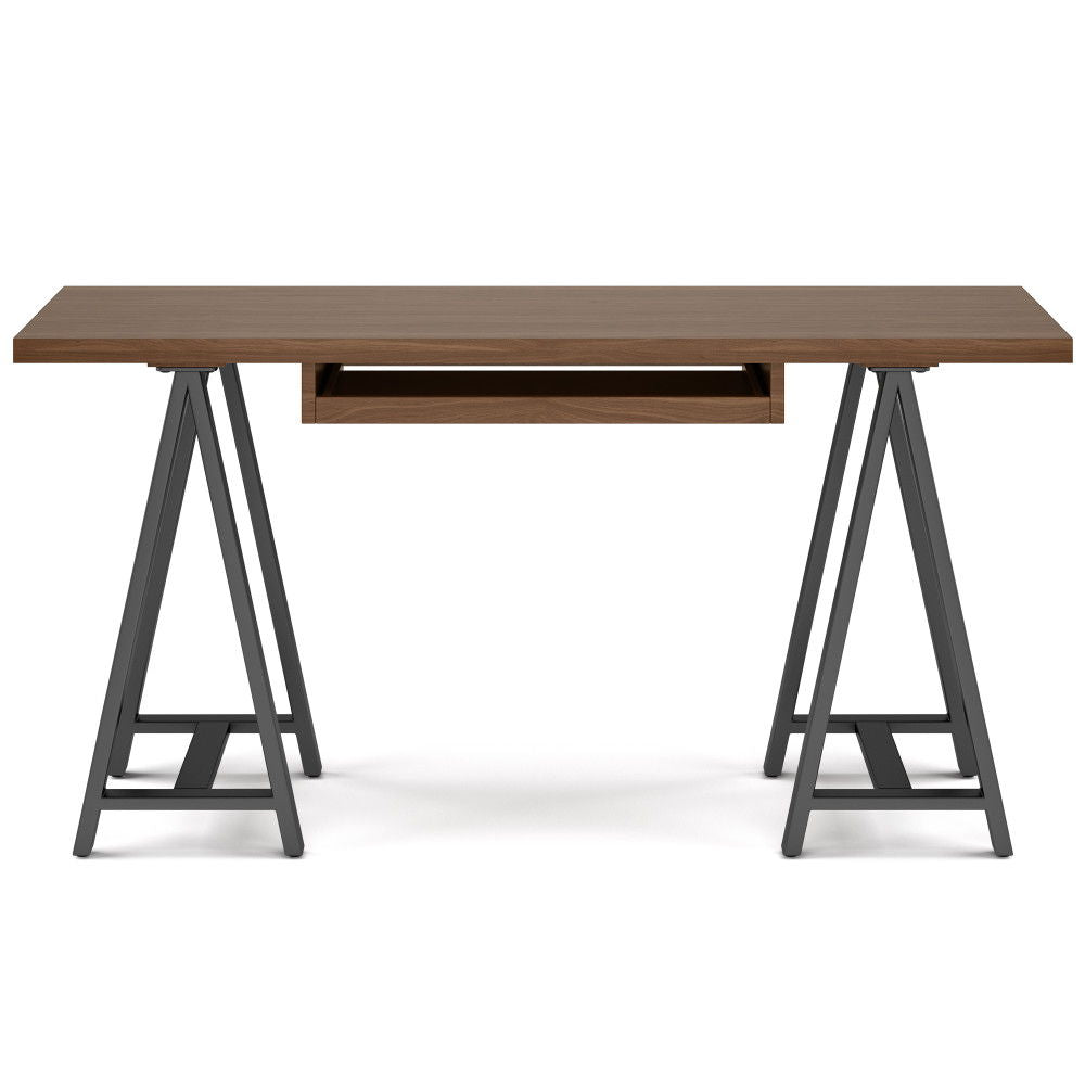 Sawhorse - Solid Walnut Veneer And Metal Desk - Walnut
