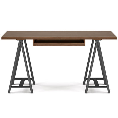 Sawhorse - Solid Walnut Veneer And Metal Desk - Walnut