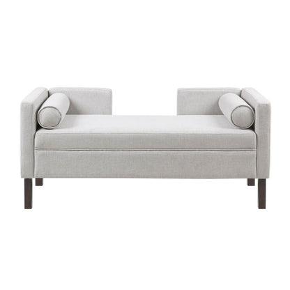 Upholstered Accent Bench With Open Back - Gray
