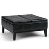 Dover - Square Coffee Table Storage Ottoman - Midnight Black