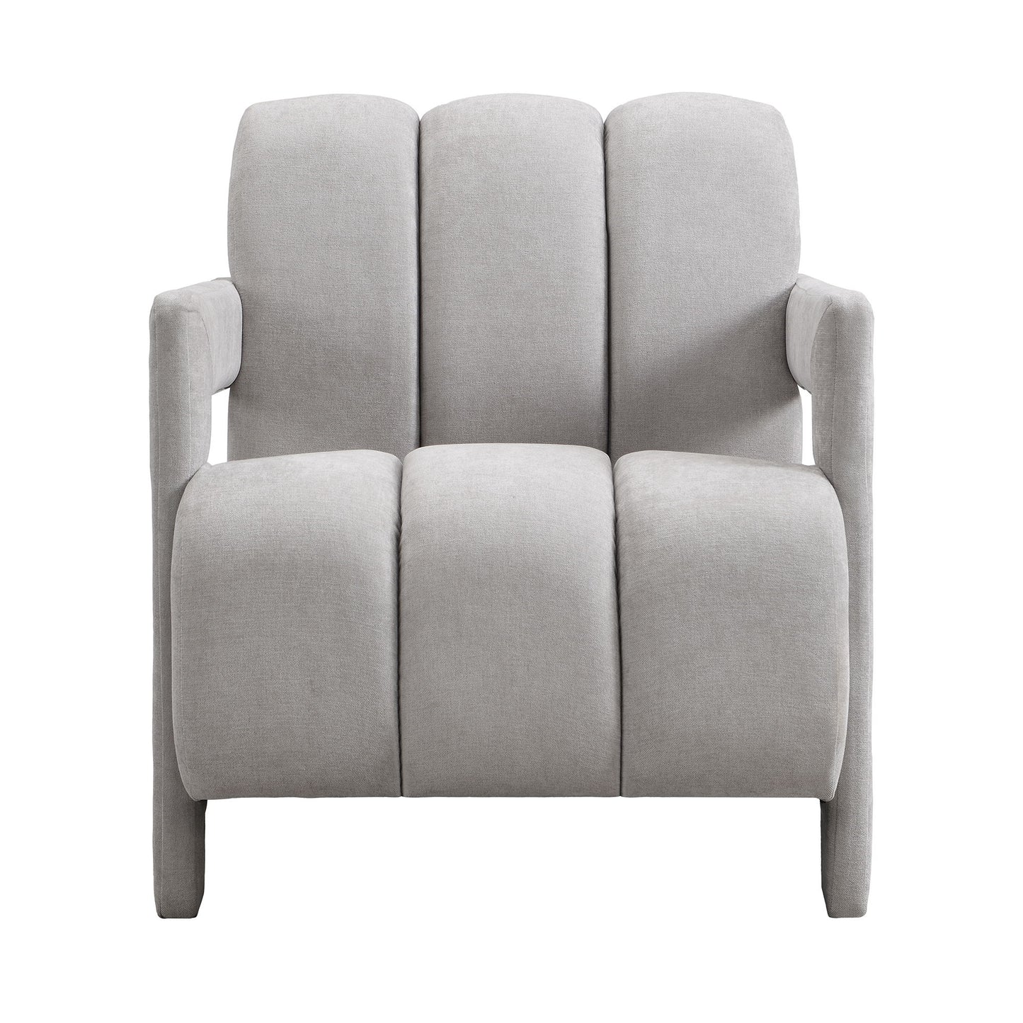 Modern Minimalist Leisure Armchair With L Shaped Armrests For Living Room - Gray