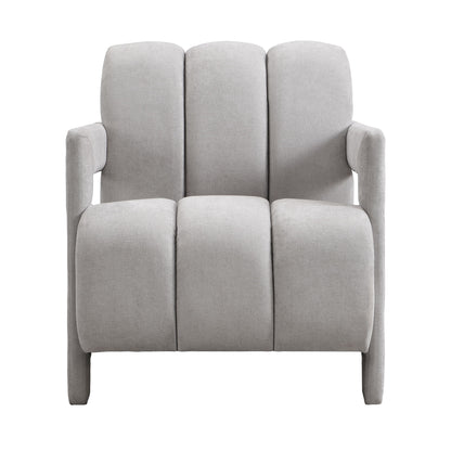 Modern Minimalist Leisure Armchair With L Shaped Armrests For Living Room - Gray