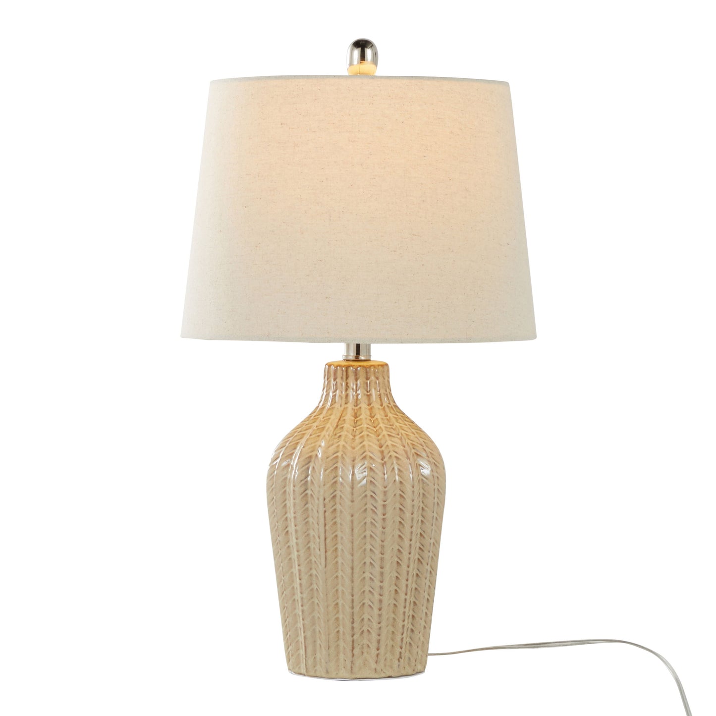 Rockwell - Contemporary Table Lamp (Set of 2) - Cuban Sand / Polished Nickel / Natural