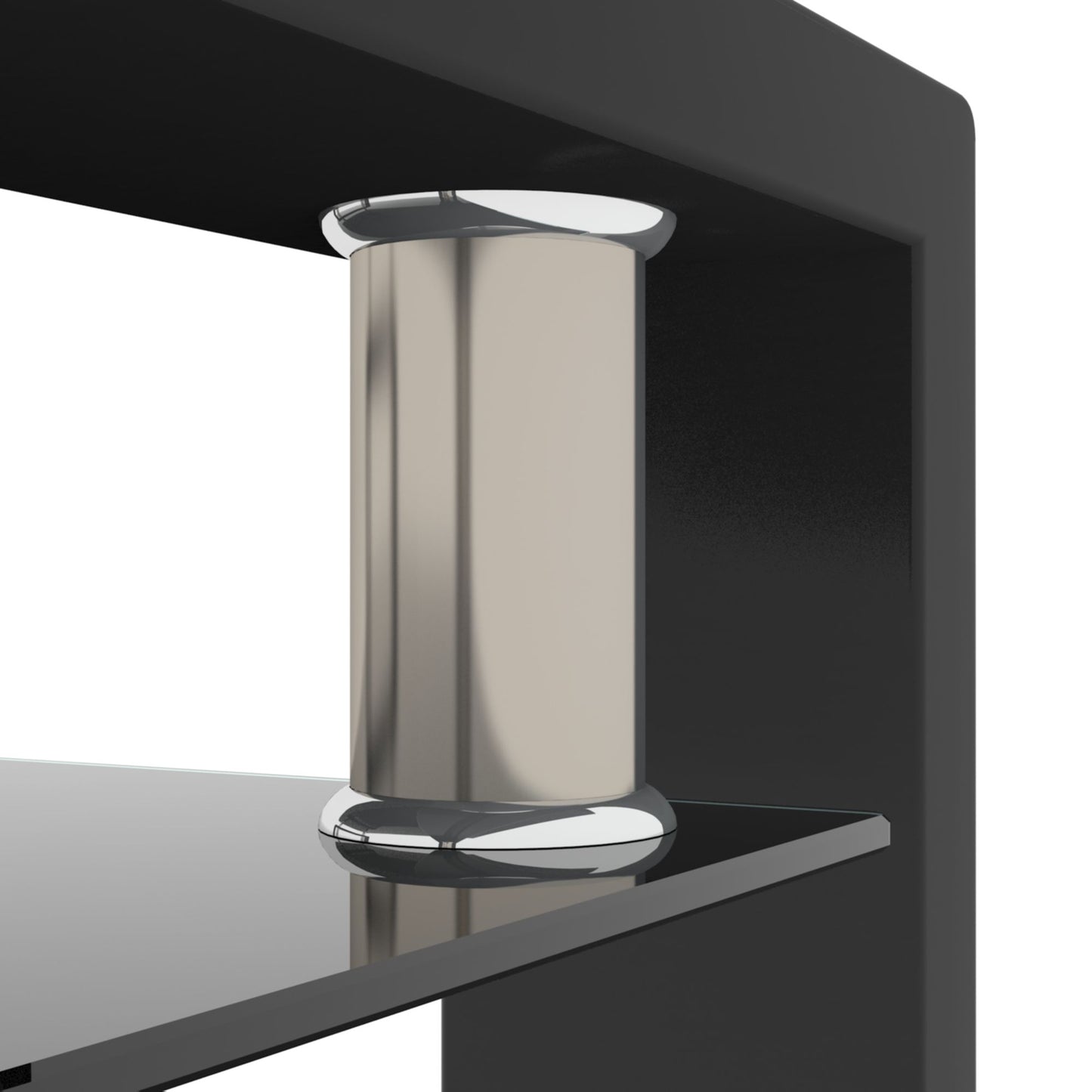 Rectangle Coffee Table, Modern Side Center Tables For Furniture - Black / Clear