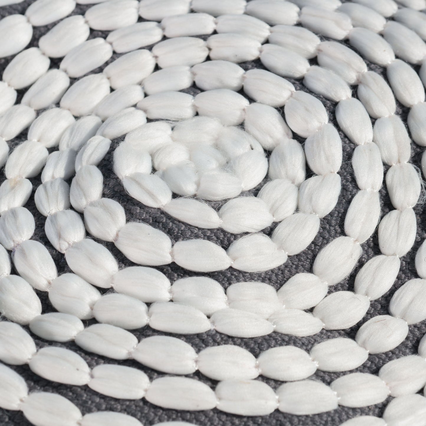 River - Handcrafted Water Resistant Cylindrical Pouf - White