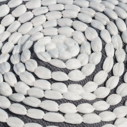 River - Handcrafted Water Resistant Cylindrical Pouf - White