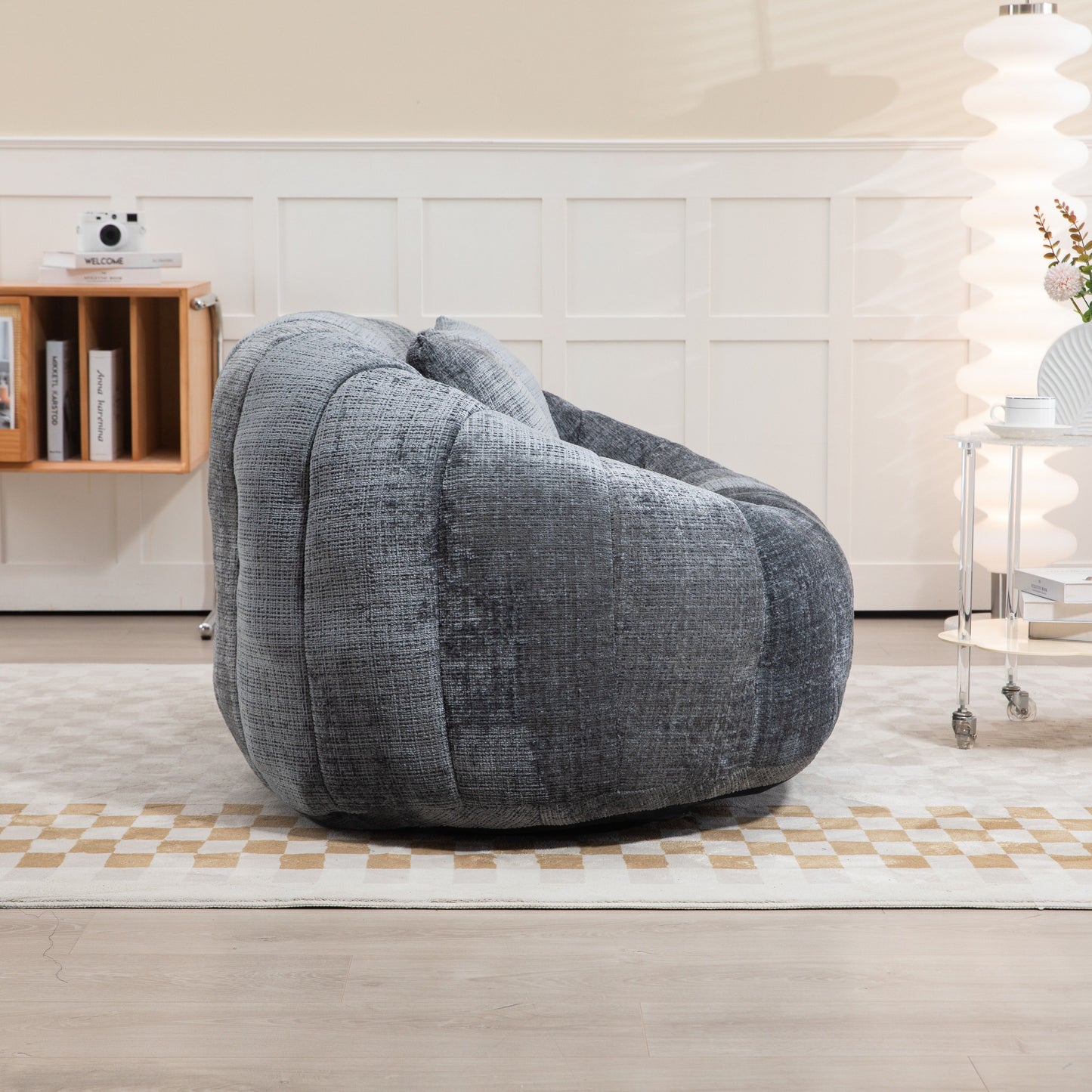 Contemporary Bean Bag Sofa Lazy Sofa Durable Comfort Lounger For Indoor & Outdoor Use - Gray
