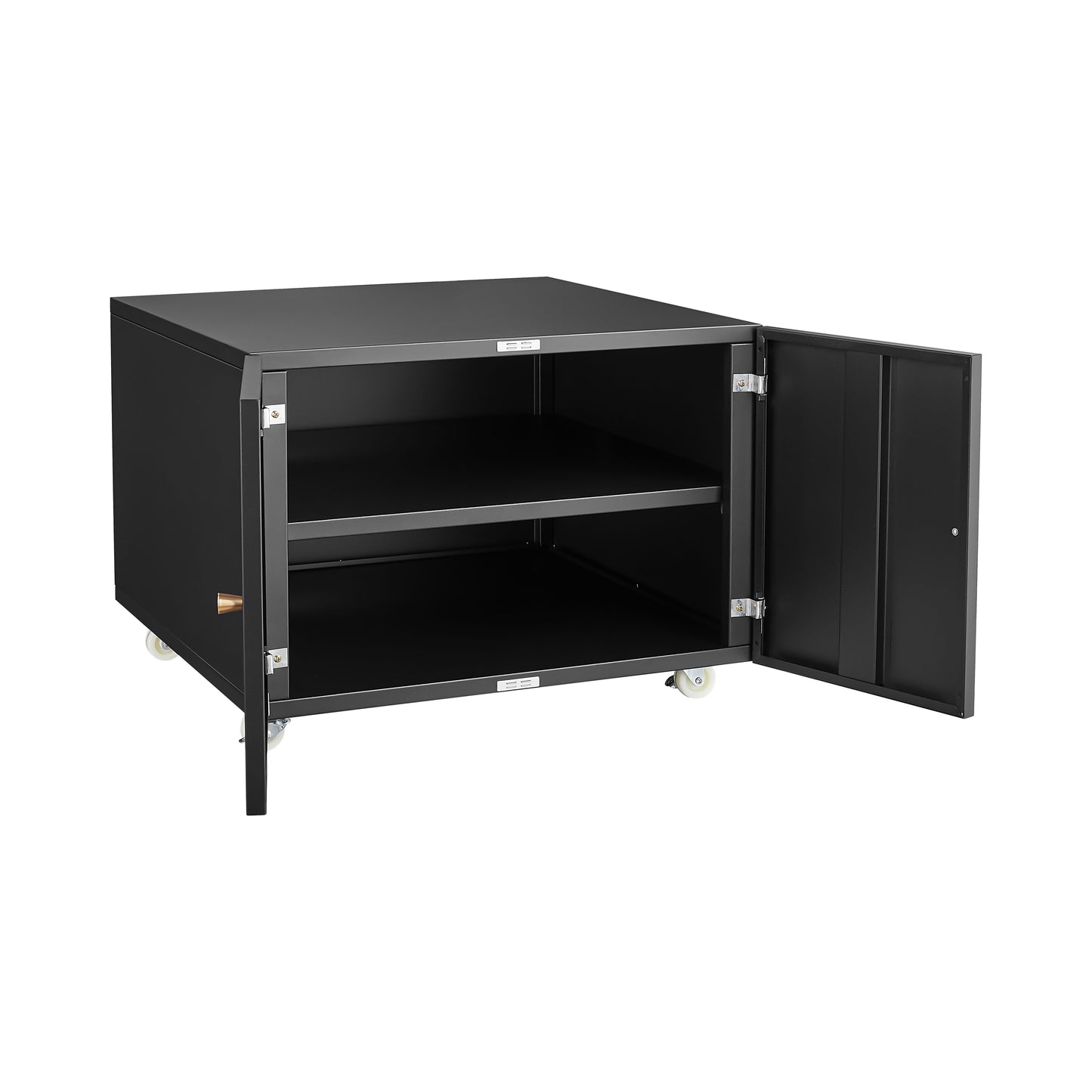26" Office Furniture Copier Cabinet 2 Door Steel Copier Stand Mobile Pedestal File Printer Stand - Black