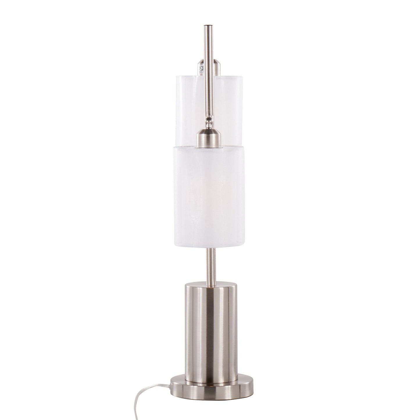 Cannes - Contemporary Table Lamp - Nickel / White