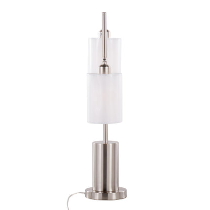 Cannes - Contemporary Table Lamp - Nickel / White