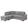 Sleeper Sofa Bed, 2 In 1 Pull Out Sofa Bed L Shape Couch With Storage Ottoman For Living Room, Bedroom Couch And Small Apartment - Gray