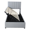 Twin Size Upholstered Platform Bed With A Hydraulic Storage System - Gray