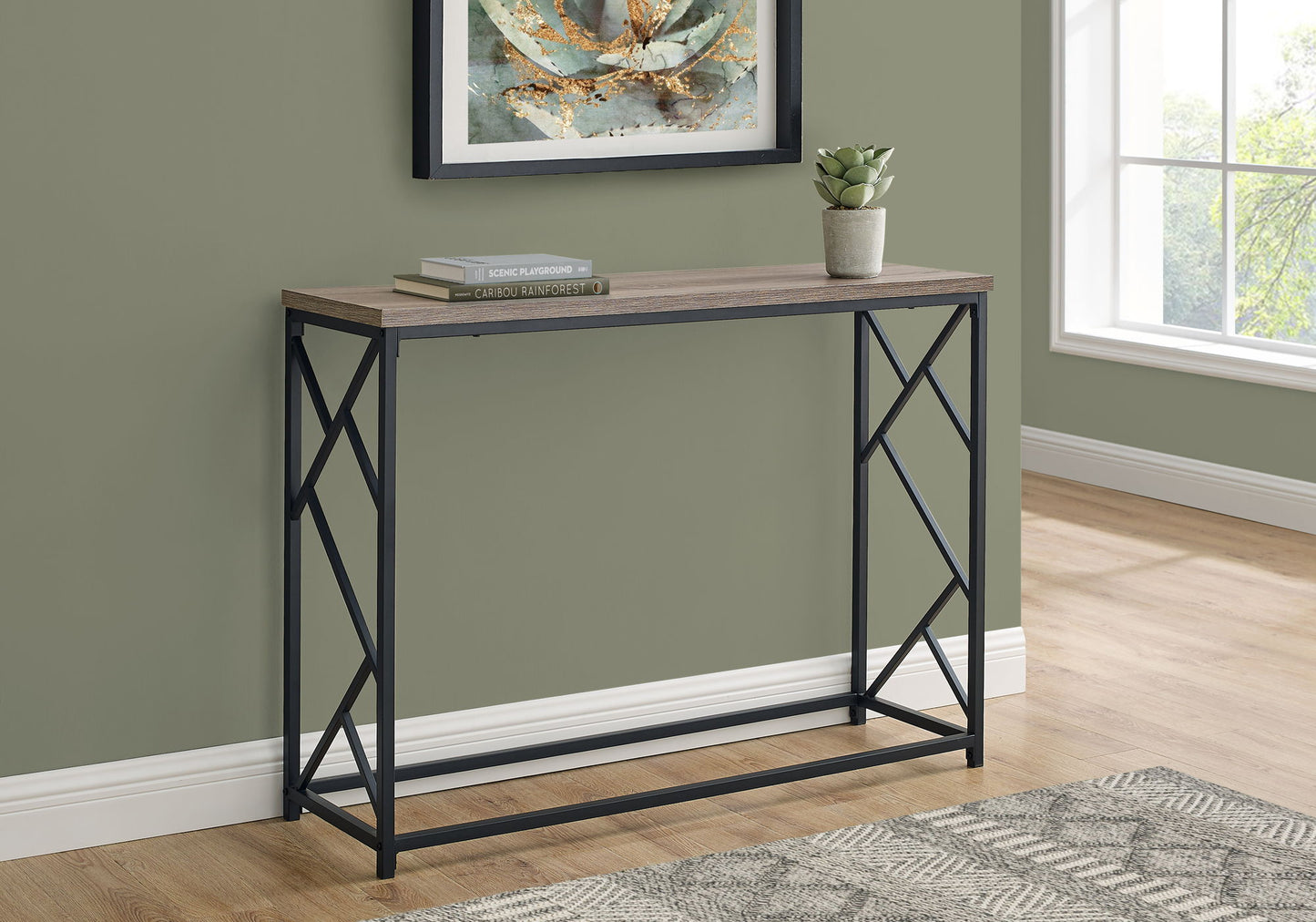 Accent Console Table For Entryway, Contemporary - Taupe