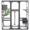 Outdoor Diy Cat House Catio With Double Enter Doors, Platforms, And Condos - Dark Gray