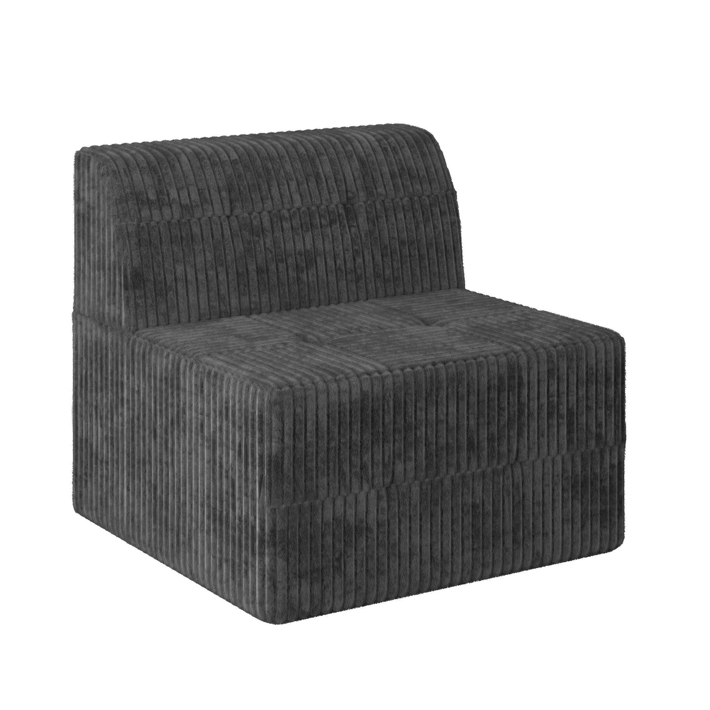 Modern Minimalist Style Corduroy Single Seat Sofa Comfy Sleeper Sofa For Living Room And Bedroom Space Efficient Design - Gray
