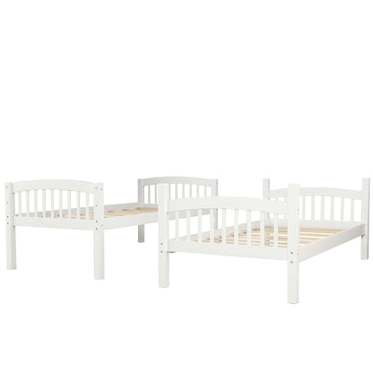 Twin Over Twin Bunk Bed & Ladder - White