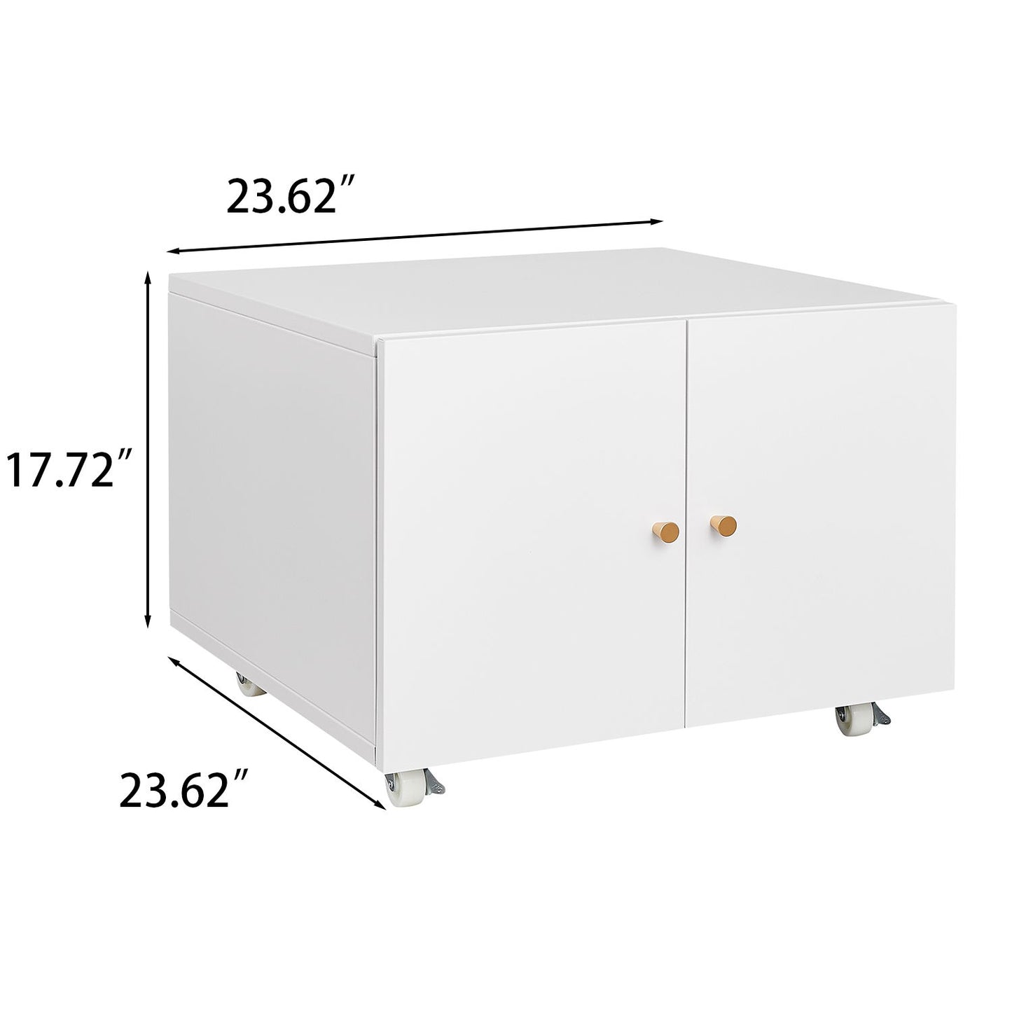 Office Furniture Copier Cabinet 2 Door Steel Copier Stand Mobile Pedestal File Printer Stand - White