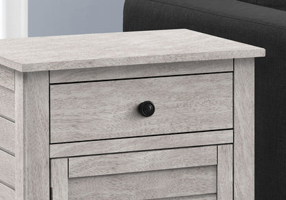 Accent Nightstand, Storage Drawer, Transitional - Gray Wash