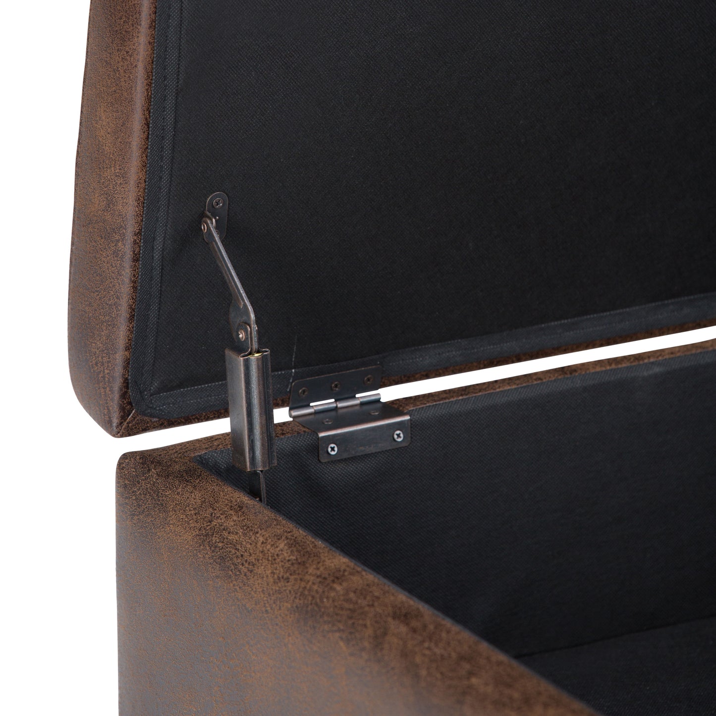 Owen - Coffee Table Storage Ottoman - Distressed Chestnut Brown