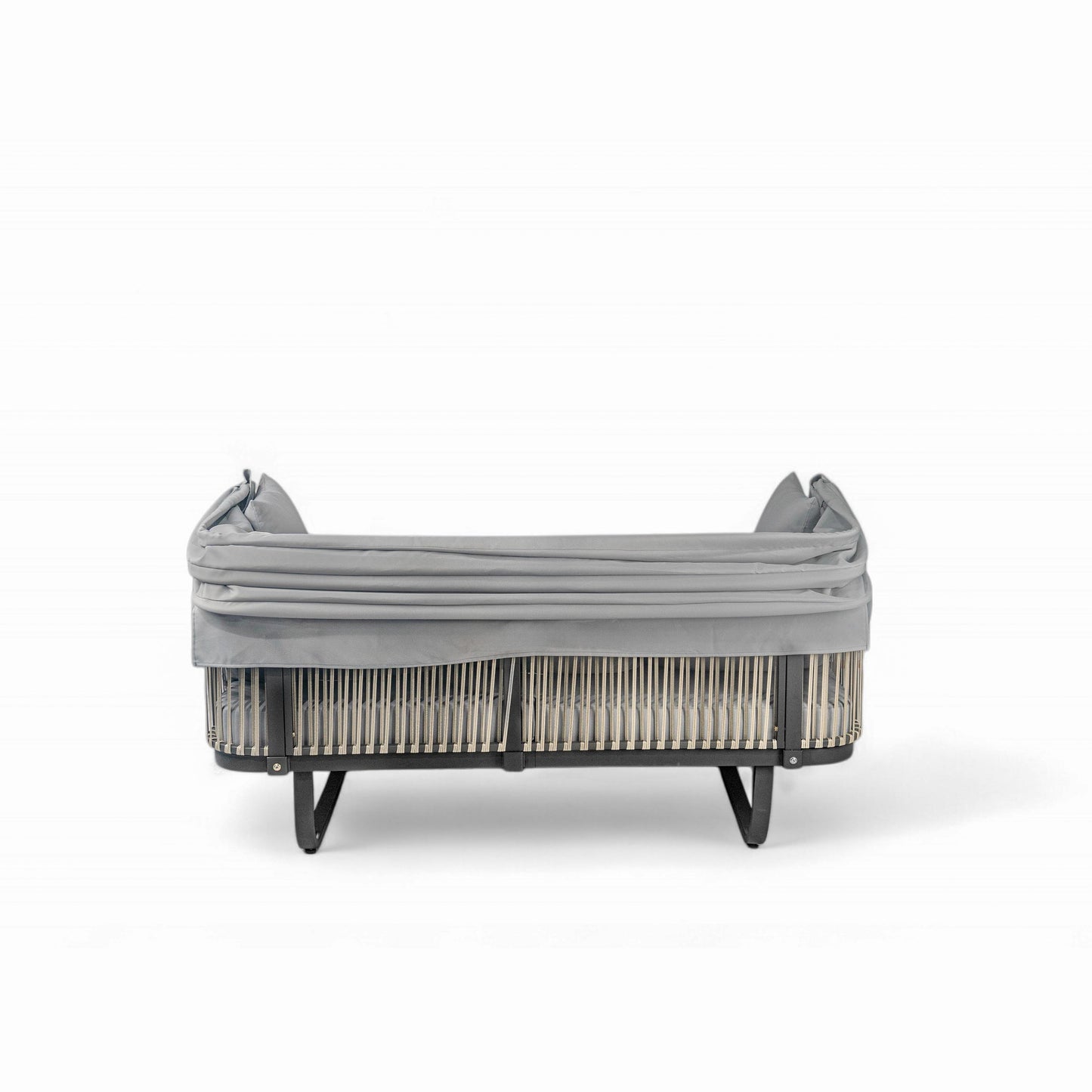 Outdoor Patio Daybed Rattan Daybed Outdoor Sunbed With Detachable Pillows For Patio, Backyard, Pool - Gray