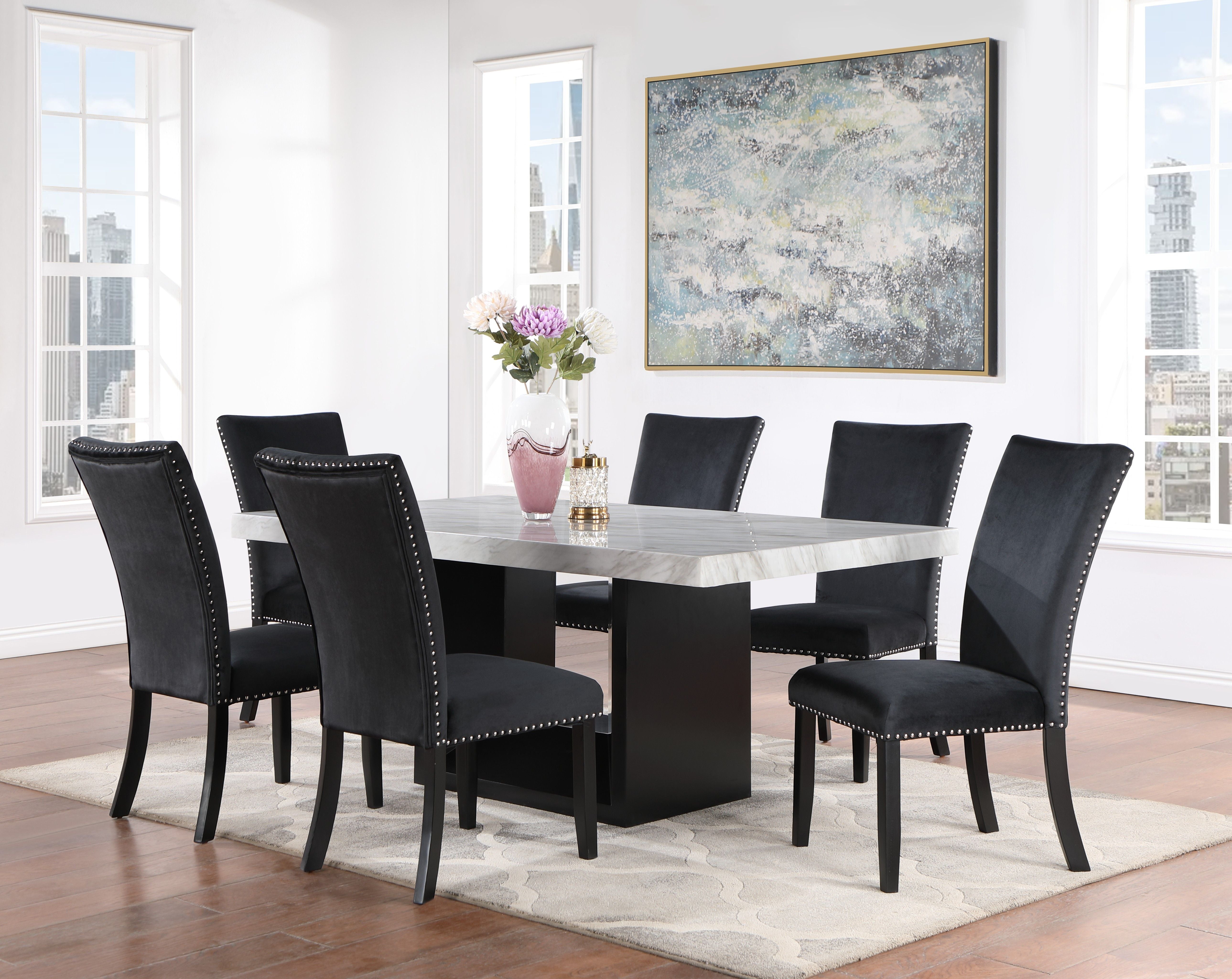 Sheena - 5 Pieces Dining Table Set - Black
