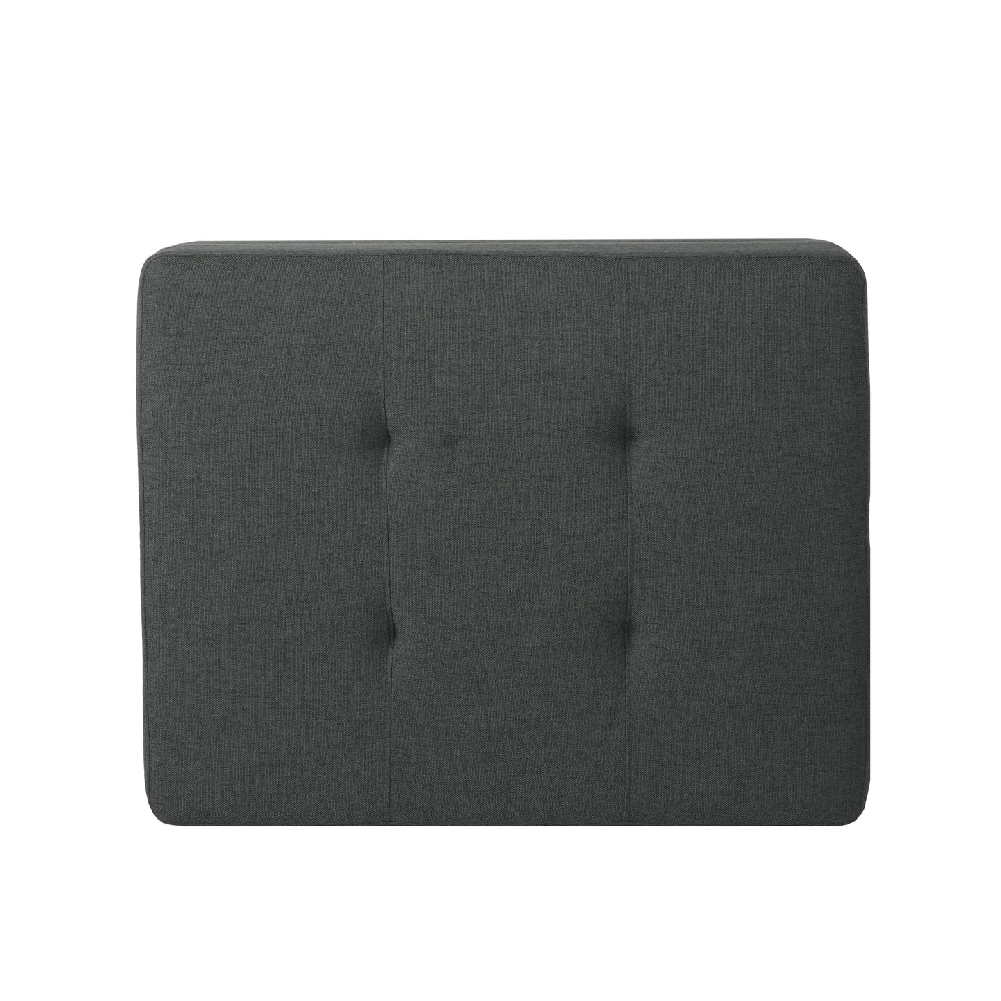 Classic Fabric Ottoman With Birch Wood Legs And High Quality Foam Padding - Dark Gray