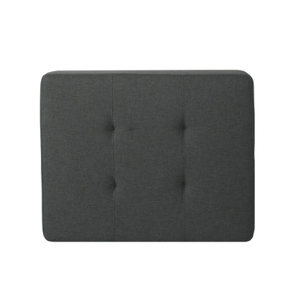 Classic Fabric Ottoman With Birch Wood Legs And High Quality Foam Padding - Dark Gray