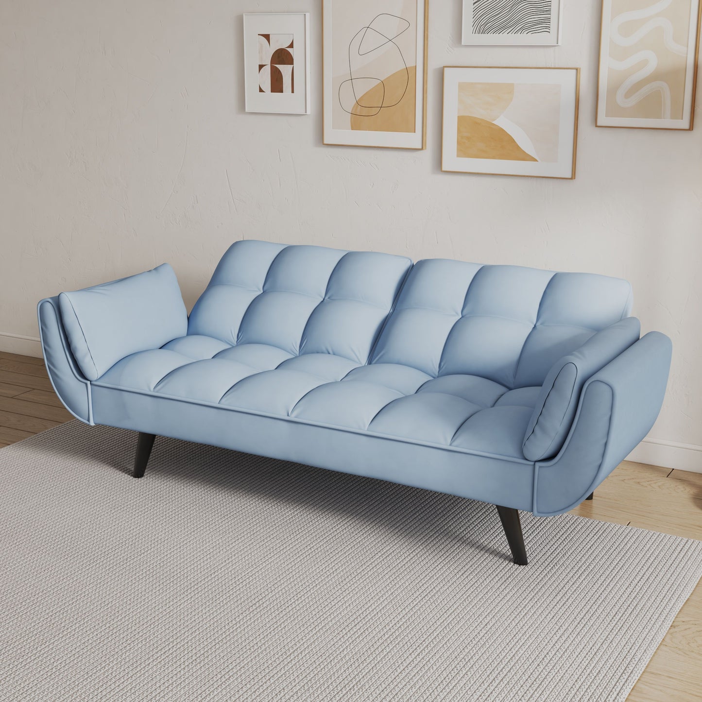 Sofa Soft Two Armrests Throw Pillow Pillow Comfortable Fit Apartment Bedroom Small Space - Antique Navy Blue