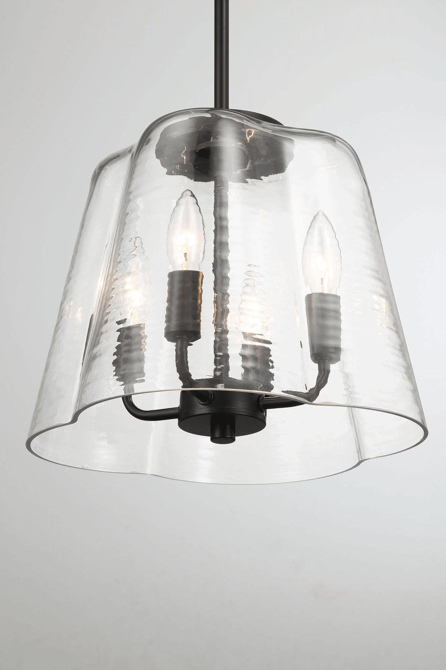 Soiree - 4 Candle Lights Pendant - Black / Clear