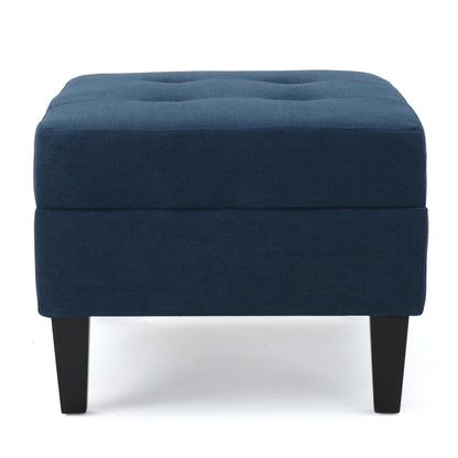 Foot Rest Under Desk Ottoman, Rectangle Foot Stool, Footrest Leg Rest For Sofa, Ottoman Rest Stools For Living Room Entryway - Navy Blue