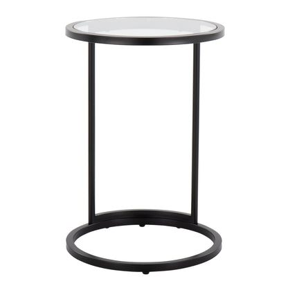 Zenn - Round End Table - Black / Clear