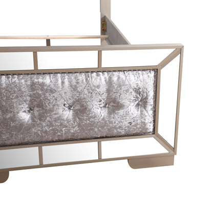 Twin Bed Modern Design - Silver Champagne