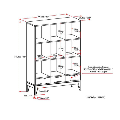Harper - Cube Storage With Drawers - Teak Brown
