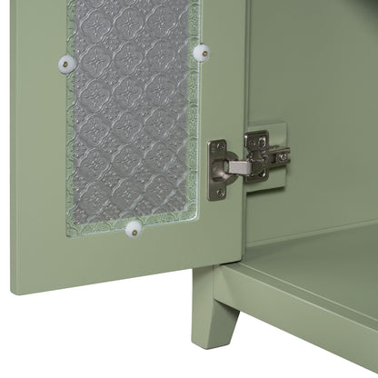 Bathroom Vanity With Two Soft Close Doors, Adjustable Shelves And Three Drawers - Green