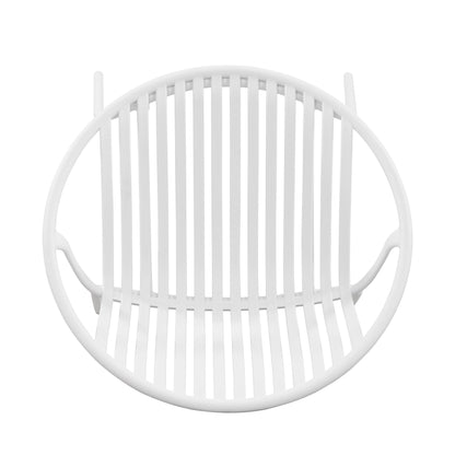 Modern Expandable Outdoor Dining Set With Stackable Chairs - White / Teak