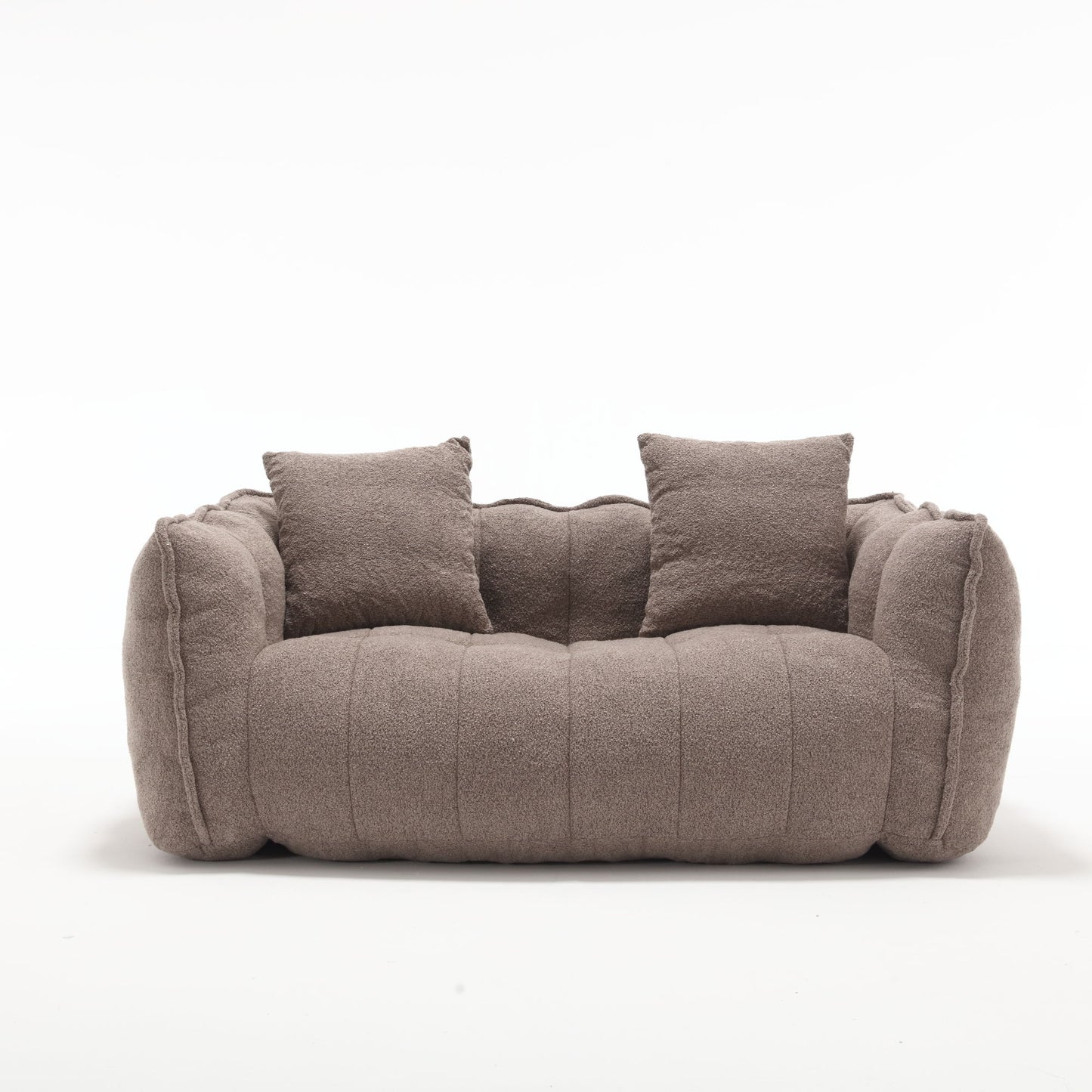 Soft Beanbag Chair With High Resilience Foam Core For Two People - Brown